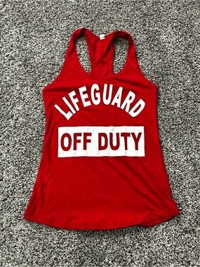 Lifeguard Off Duty Red Racerback Tank Top (Small)